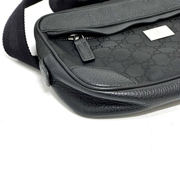 Authentic Gucci GG Supreme Monogram Waist Bag Belt Bag Pouch Mens Black - Picture 5 of 8